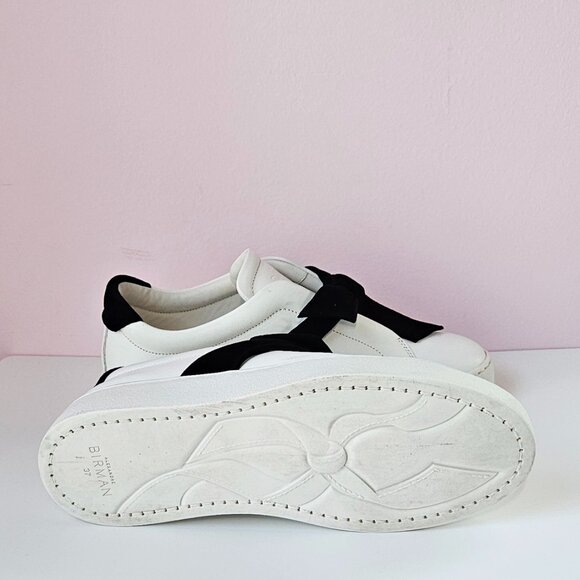 Alexandre Birman Clarita Bow Shearling Leather Sneakers - Picture 6 of 7